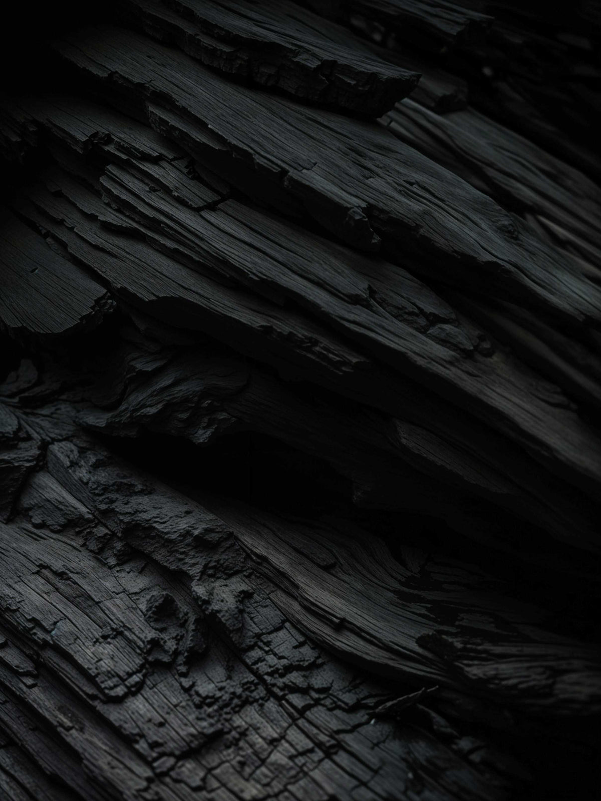 Duftnote Oud – verkohltes, rissiges schwarzes Holz in dunkler Stimmung