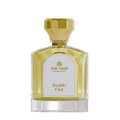 The Gate Inside Out Extrait de Parfum 100 ml – hellgoldener Flakon mit goldener Kappe und weissem Etikett, freigestellt auf Weiss
