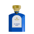 The Gate Le Grand Bleu Extrait de Parfum 100 ml – blauer Flakon mit goldener Kappe und weissem Etikett, freigestellt auf Weiss
