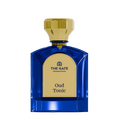 The Gate Oud Tonic Extrait de Parfum 100 ml – blauer Flakon mit goldenem Etikett und blauer Schrift auf weissem Hintergrund