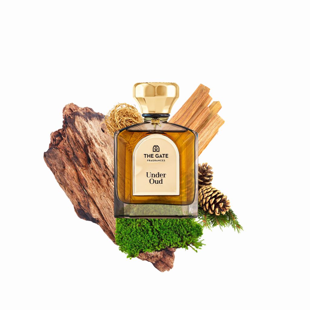 The Gate Under Oud Extrait de Parfum 100 ml – honigbrauner Flakon mit Oudholz, Sandelholz, Kiefernzapfen und Moos